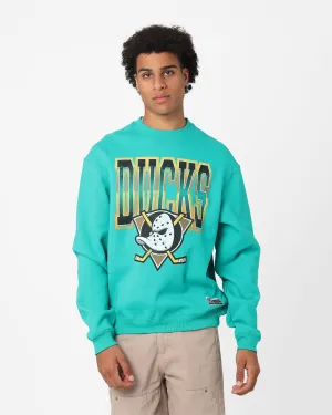 Majestic Athletic Anaheim Ducks Collegiate Fade Crewneck Faded Teal