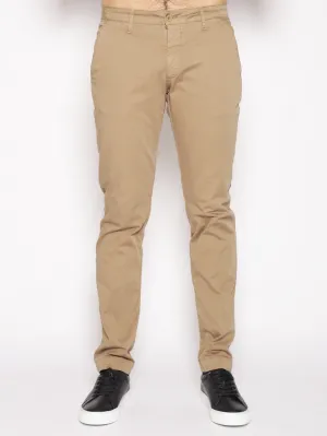 MANUEL RITZ - Pantaloni chinos slim fit BEIGE