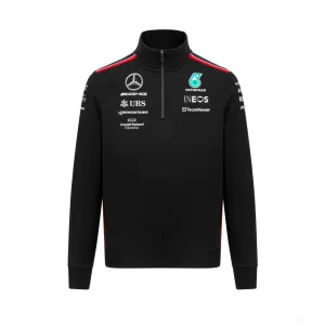 Mercedes Team 1/4 Zip Sweatshirt, Black, 2023