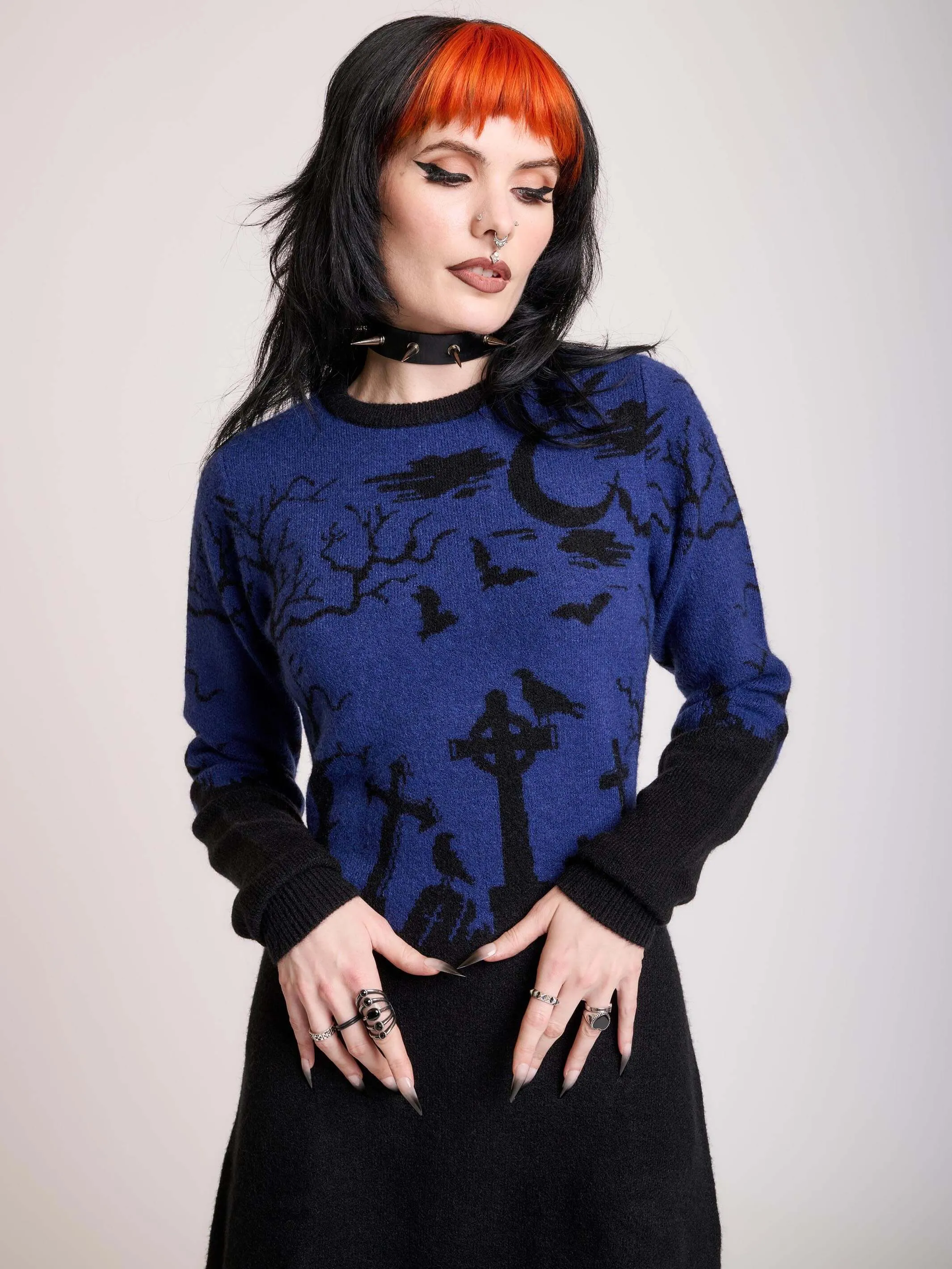 Midnight Cemetery Sweater Dress