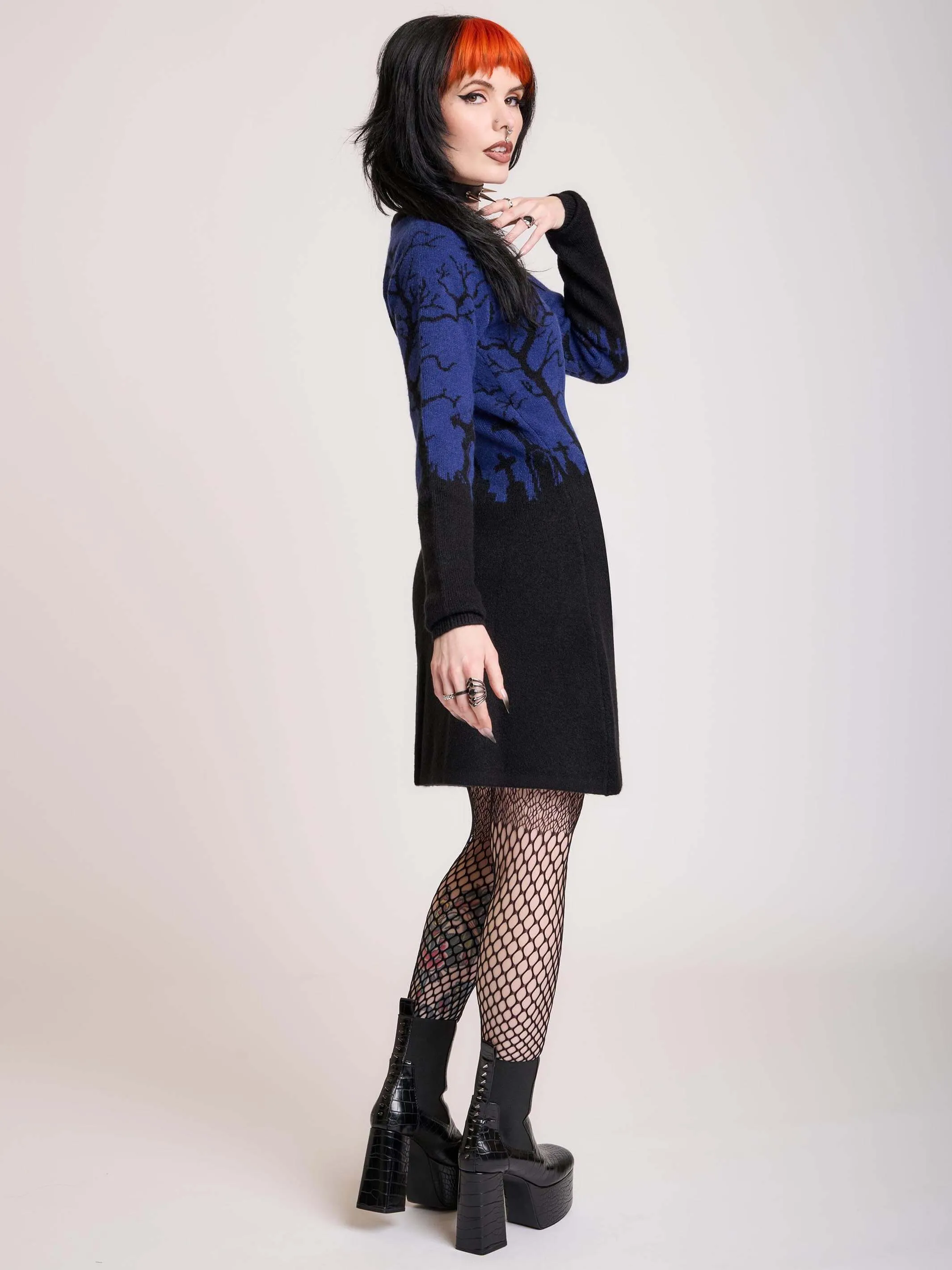 Midnight Cemetery Sweater Dress