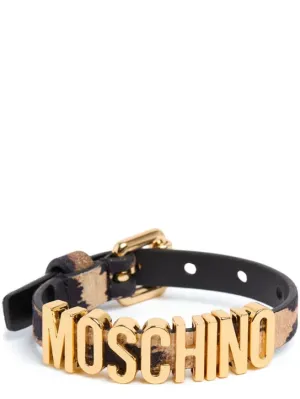 Moschino   Printed suede belt bracelet 