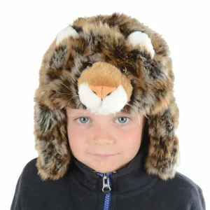 Novelty Leopard Faux Fur Childrens Winter Trapper Hat