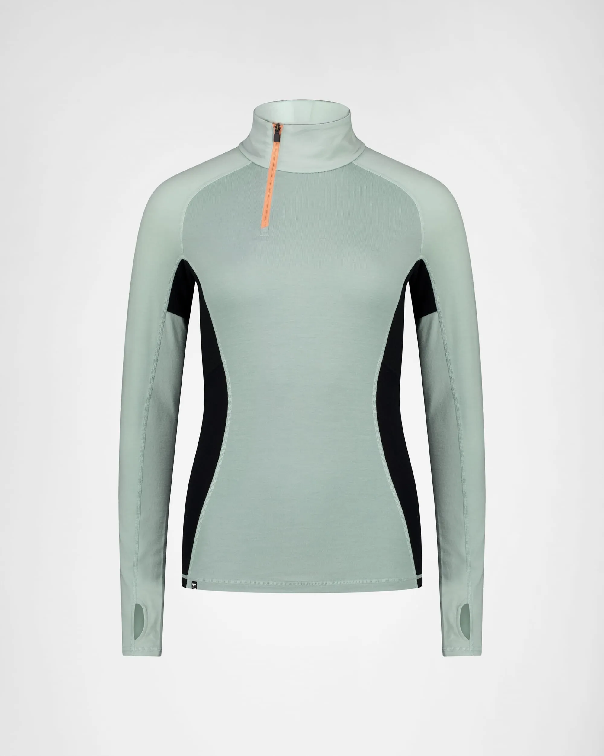 Olympus Merino Base Layer 1/2 Zip Long Sleeve - Glacier / Dew / Black