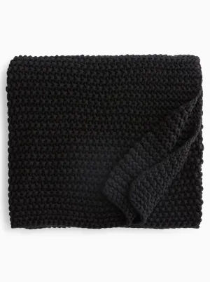 Organic Cotton Throw Black