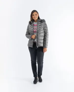 PARKA CAPUCHA PELO GRIS