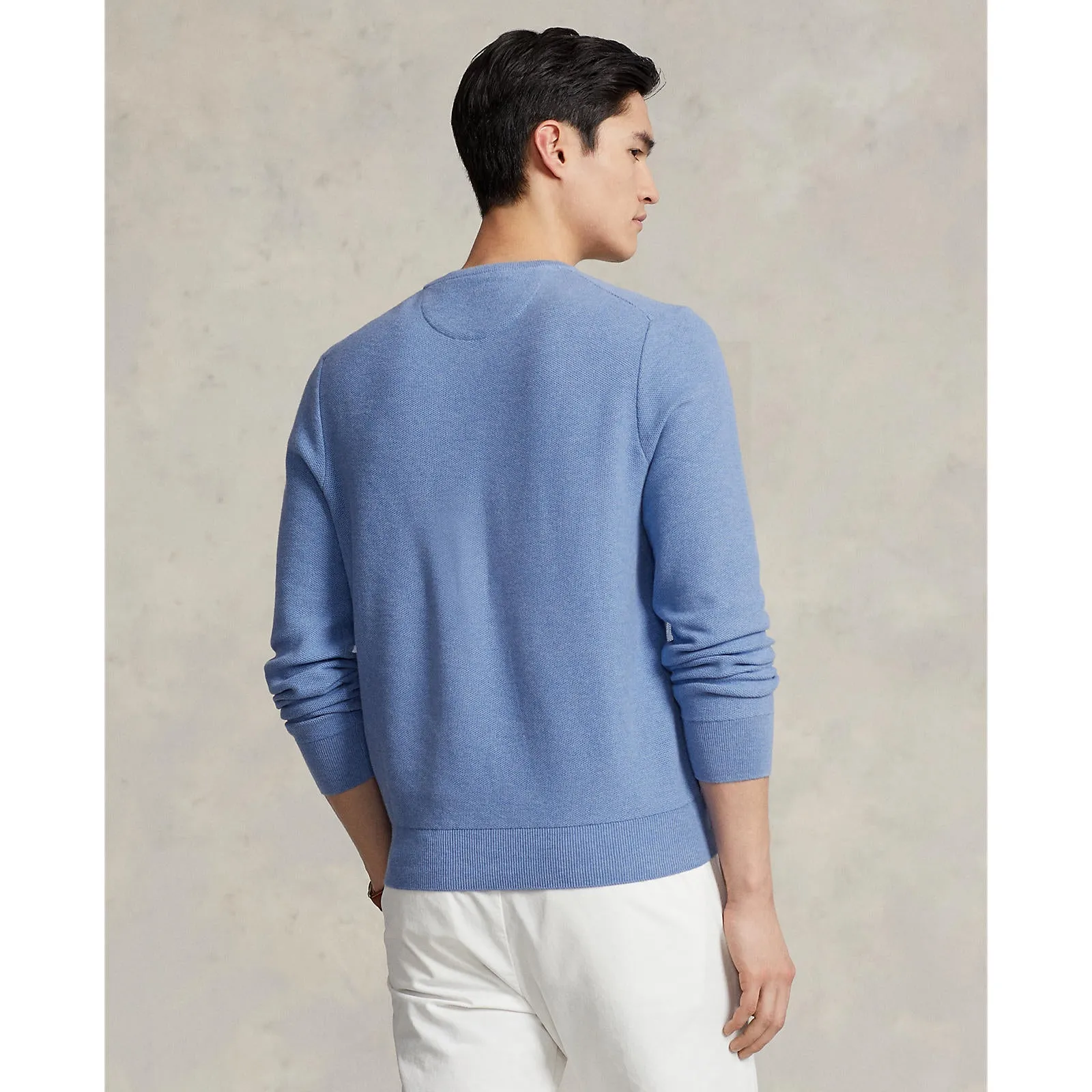 Polo Ralph Lauren - Mesh Knit Cotton Crewneck Sweater - Summer Blue