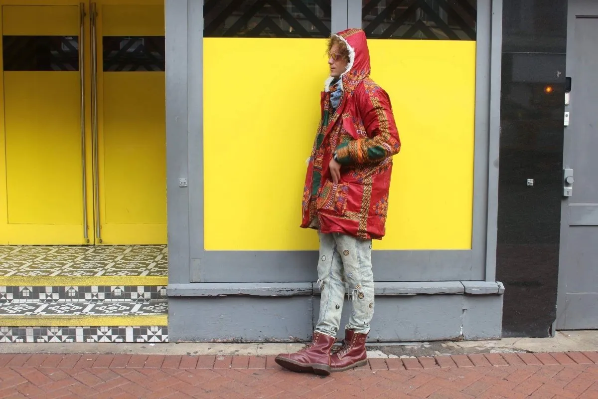 Red Dashiki Winter Coat - African Coat - African Parka