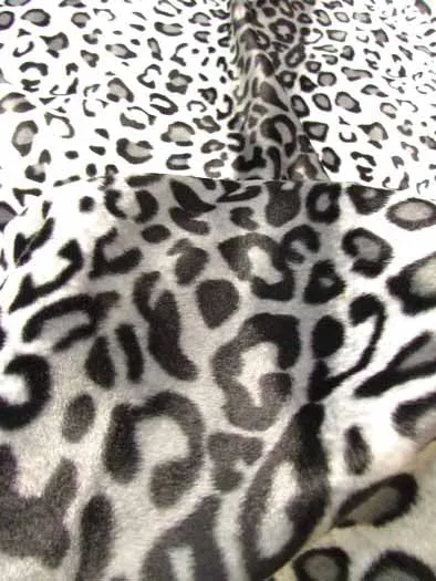 Red/White Velboa Leopard Animal Short Pile Fabric / Sold By The Yard