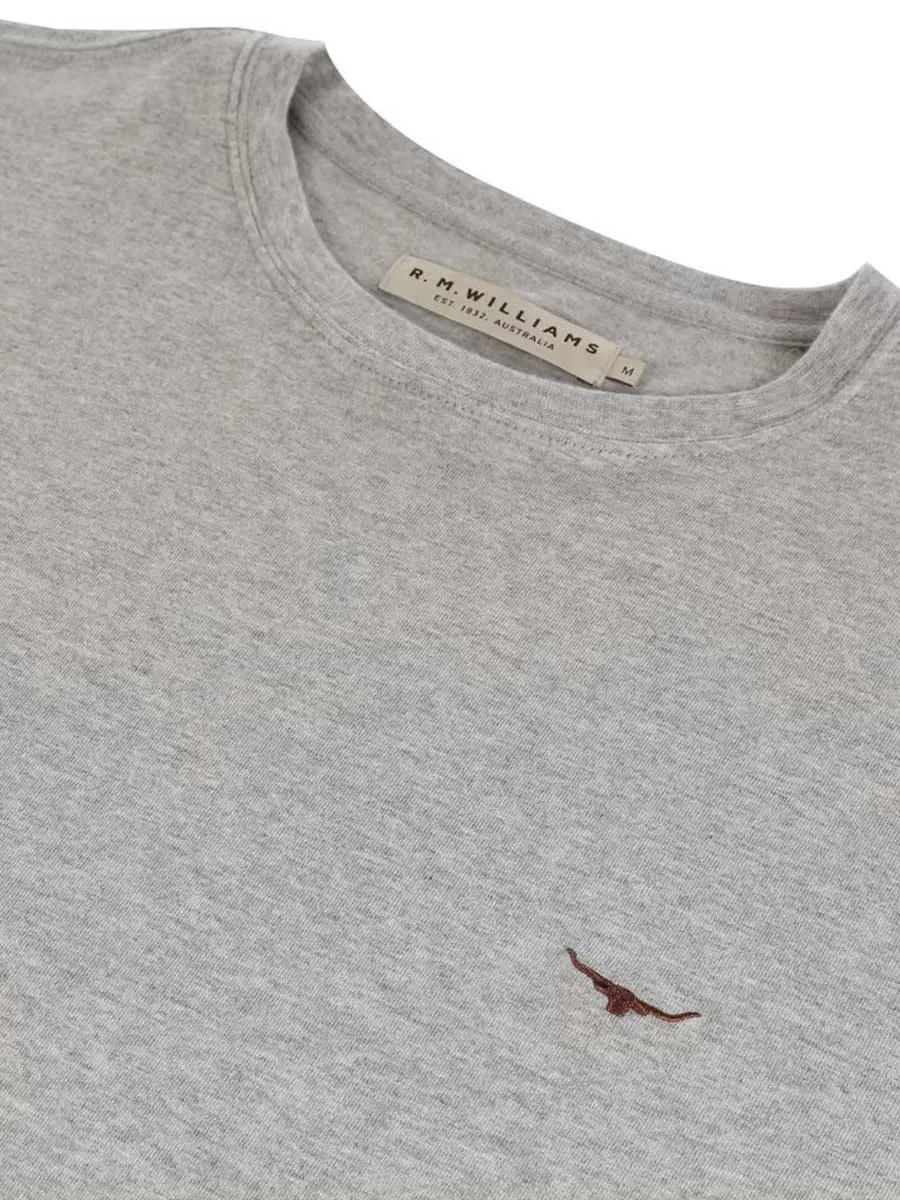 RM WILLIAMS Parson T-Shirt - Men's Crew Neck - Grey Marle