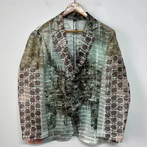 Sheer Art Printed Organza Blazer