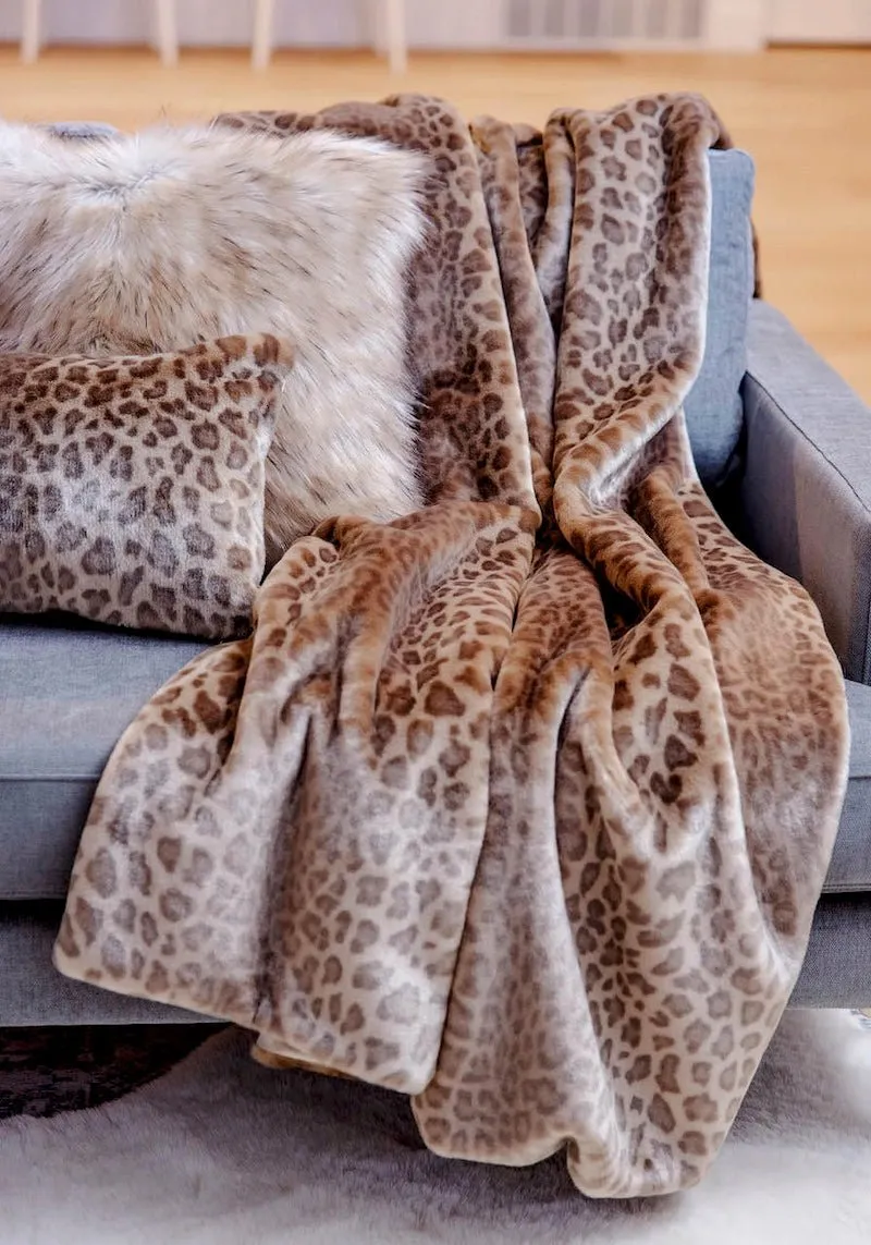 Signature Series Vintage Leopard Faux Fur Throw by Fabulous Furs