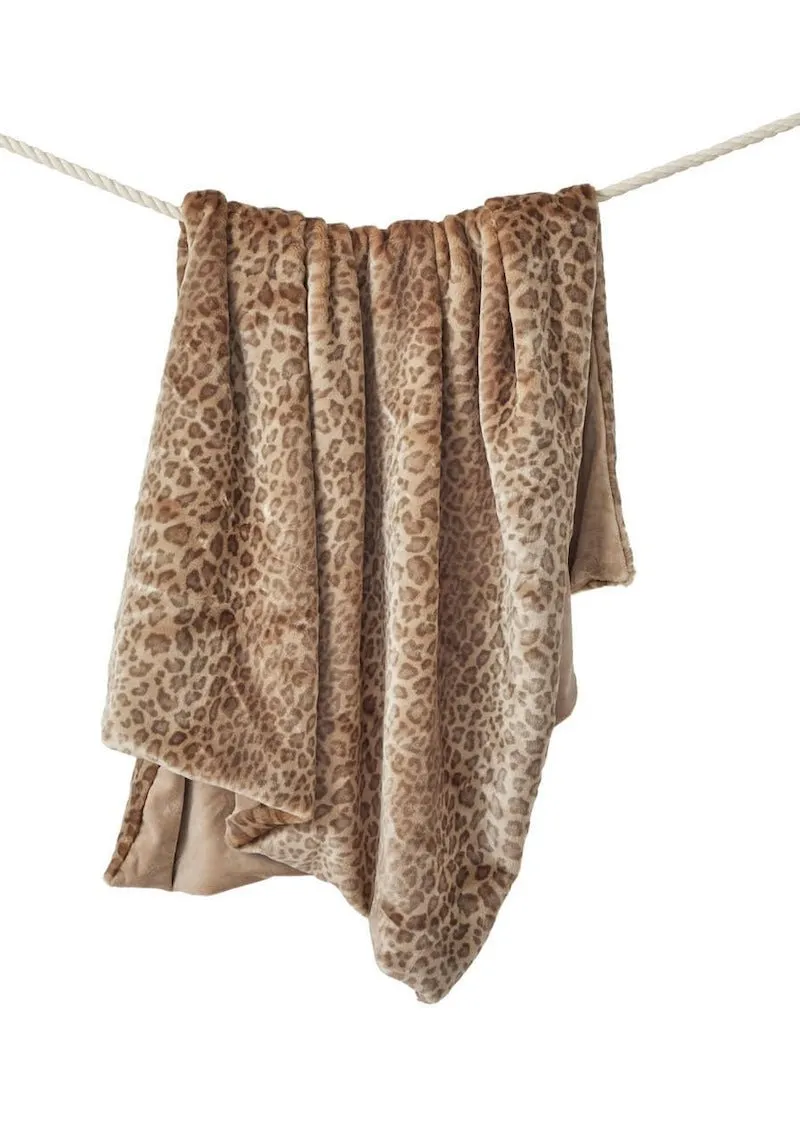 Signature Series Vintage Leopard Faux Fur Throw by Fabulous Furs