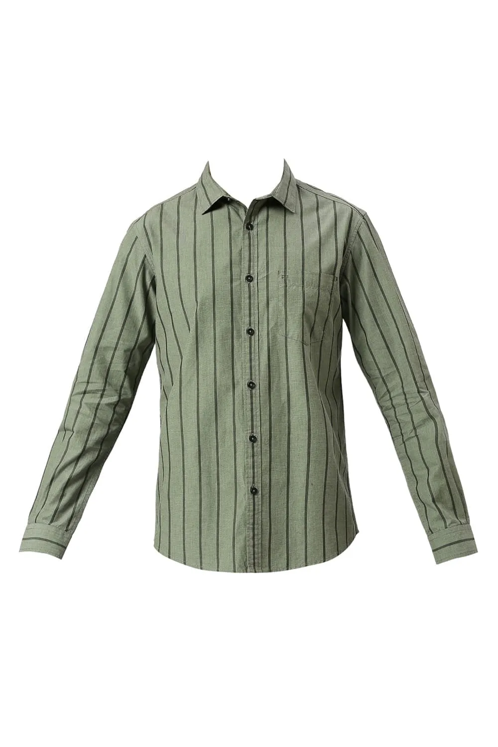 Slim Fit Cotton Fil-a-Fil Stripe Shirt