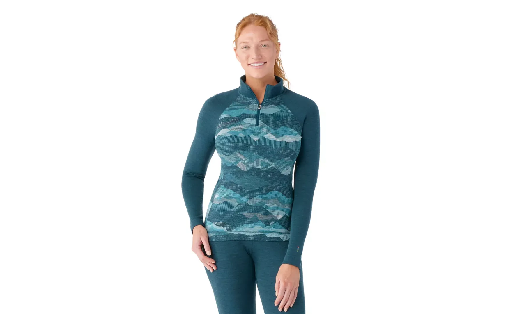 Smartwool | Classic Thermal Merino Base Layer 1/4 Zip | Women's | Twilight Blue/Mtn Scape