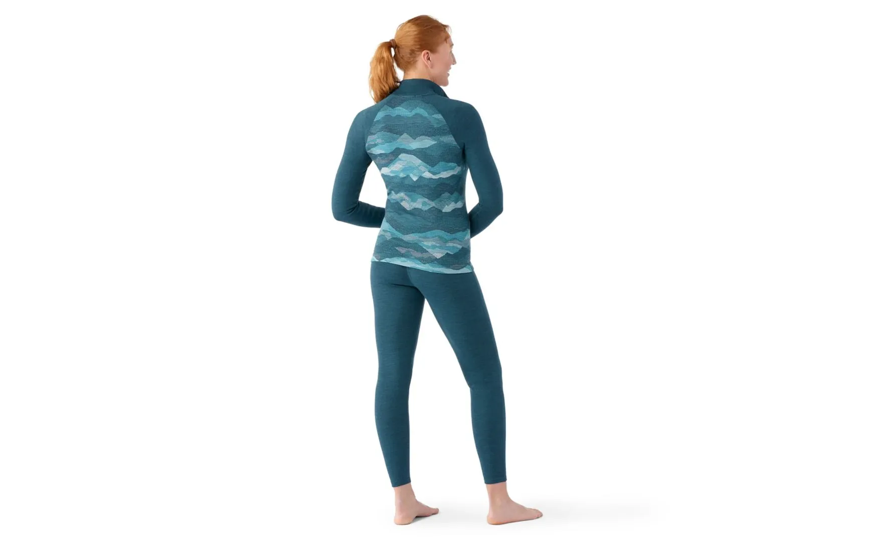 Smartwool | Classic Thermal Merino Base Layer 1/4 Zip | Women's | Twilight Blue/Mtn Scape