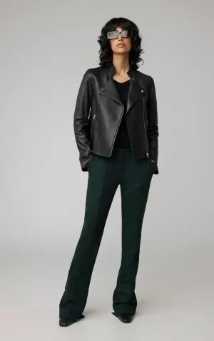 SOIA&KYO SASKIA-L - Slim-Fit Leather Jacket With Stand Collar