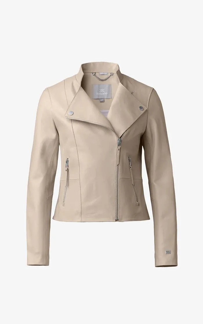 SOIA&KYO SASKIA-L - Slim-Fit Leather Jacket With Stand Collar