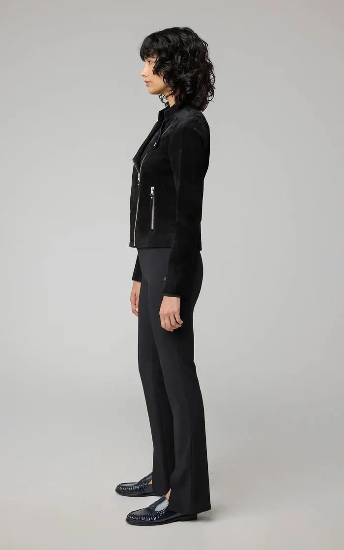 SOIA&KYO SASKIA - Slim-Fit Suede Jacket With Stand Collar