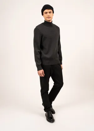 Tarbes high neck jumper - in soft wool (ANTHRACITE)