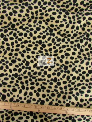 Taupe Velboa Dalmatian Dog Animal Short Pile Fabric / Sold By The Yard