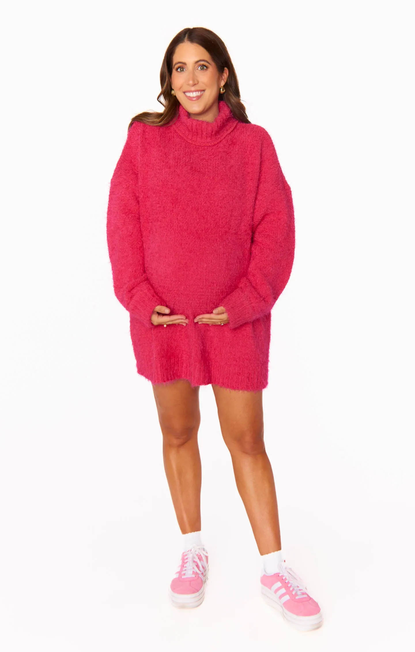 Timmy Tunic Sweater ~ Pink Rose Knit