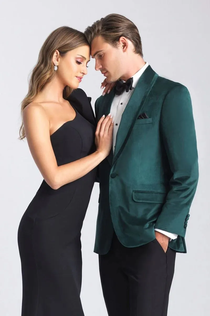 Velvet Blazer - Mens Blazer - Dinner Jacket "Venice" Emerald Green Velvet Dinner Jacket - Separates