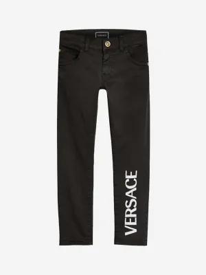 Versace Boys Trousers - Cotton Logo Chinos