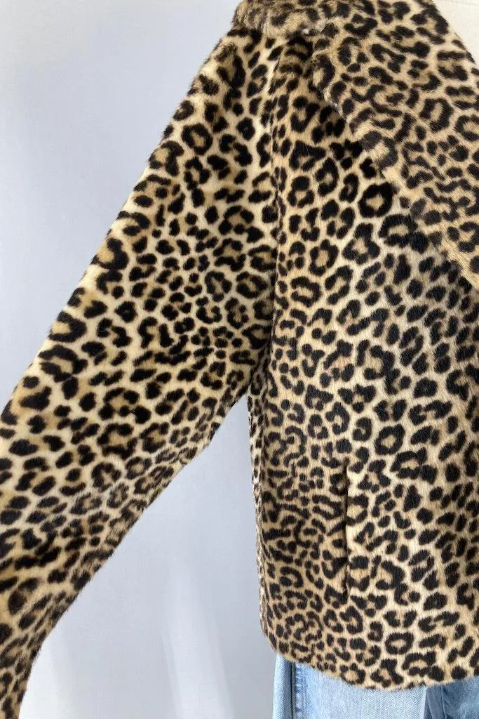 Vintage 1950s Leopard Faux Fur Jacket