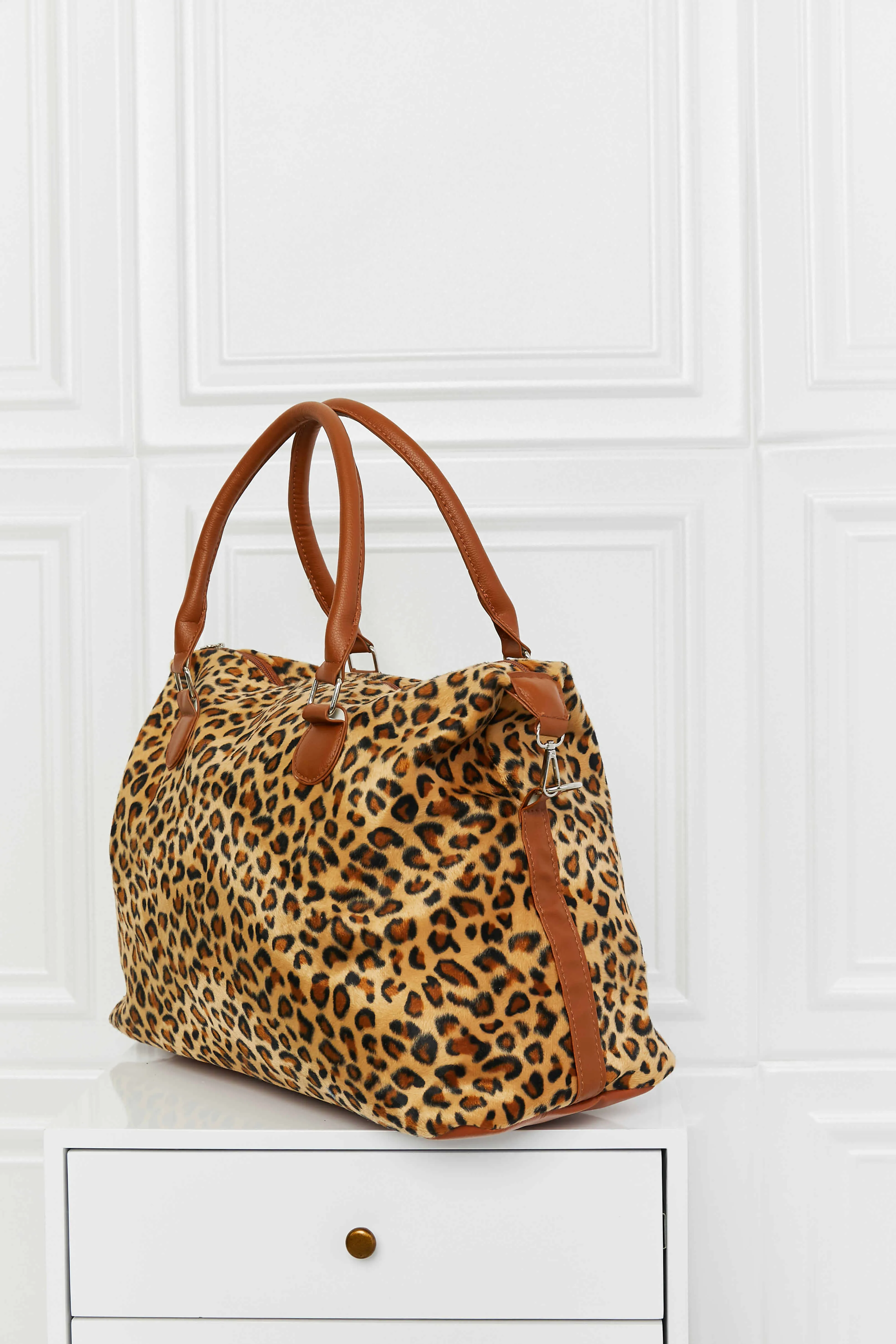 Wild Wanderlust: Animal Print Brushed Weekender Bag