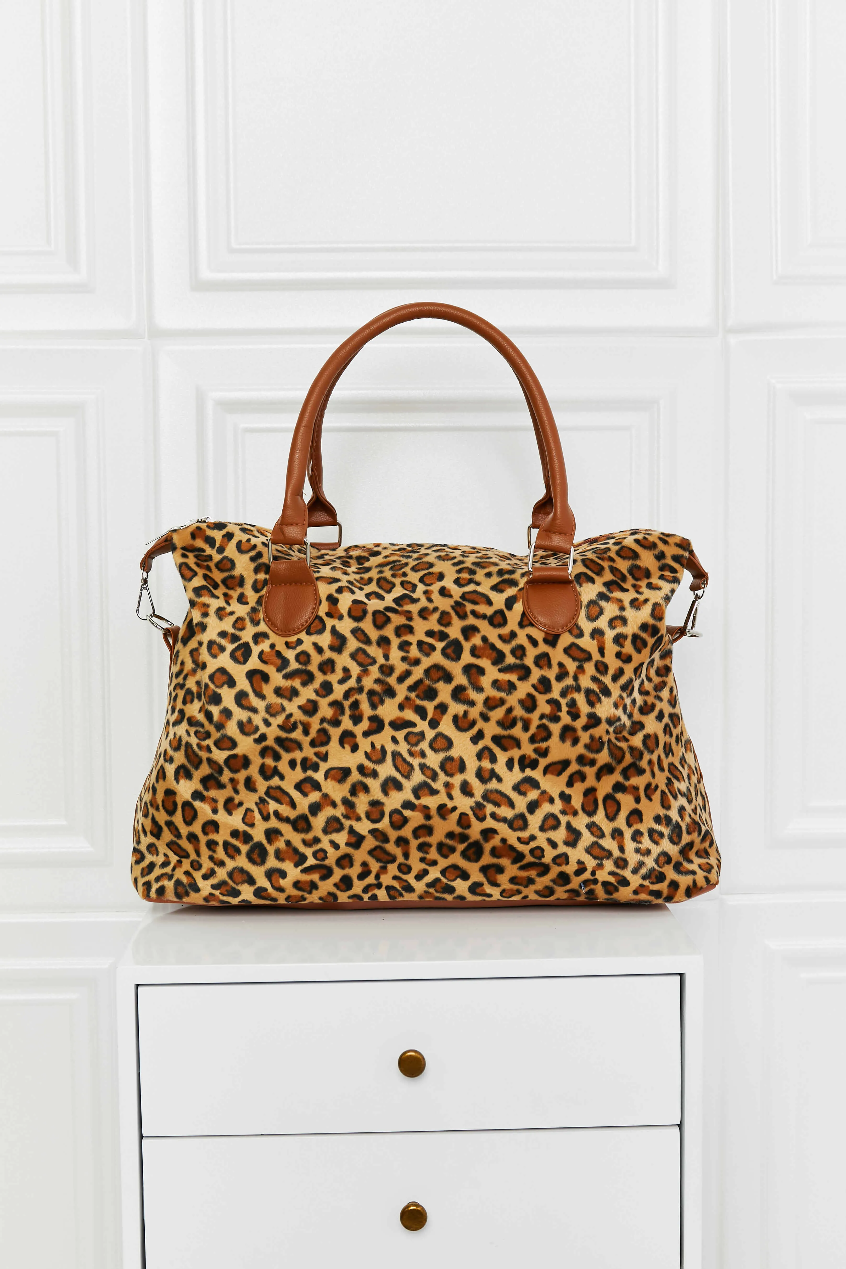 Wild Wanderlust: Animal Print Brushed Weekender Bag