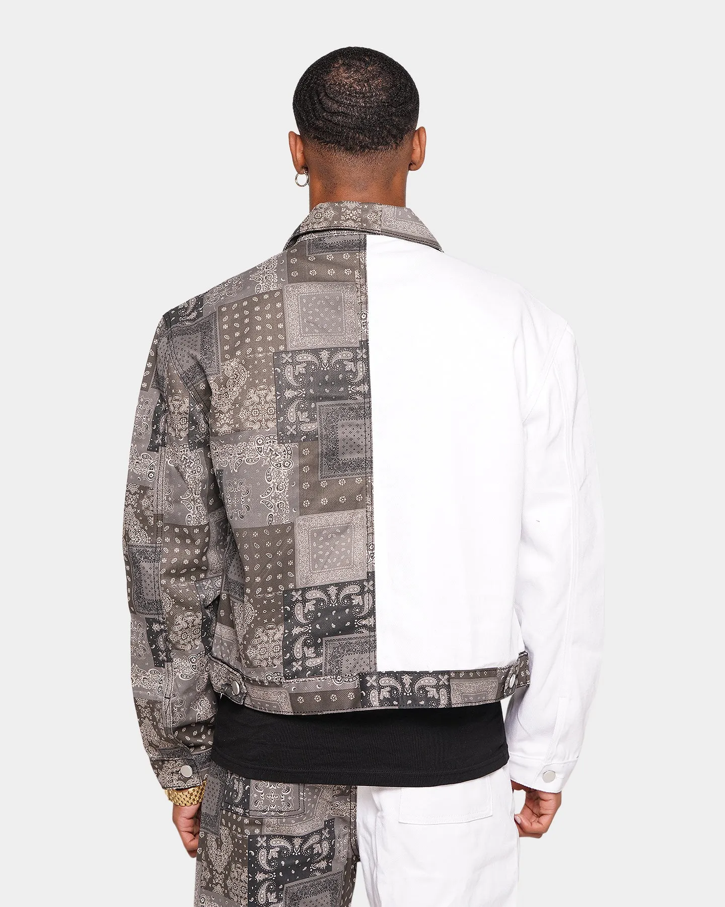 XXIII Akela Bandana Denim Jacket Black/White